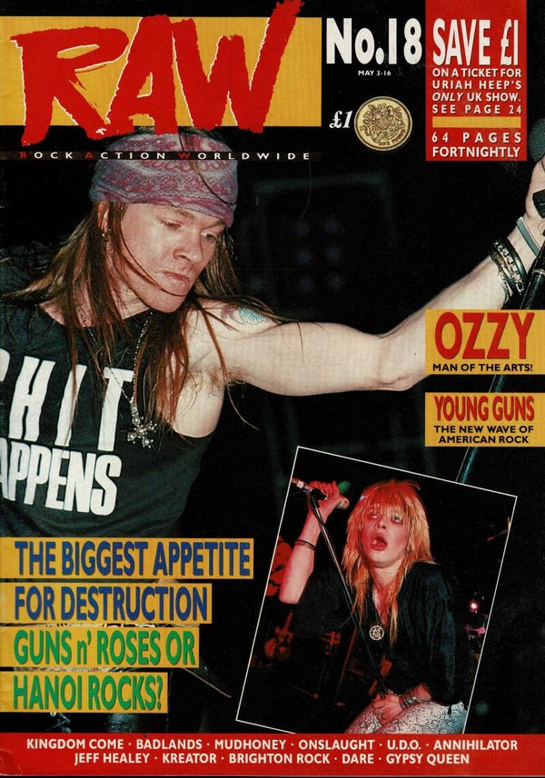 RAW UK MUSIC MAGAZINE NO 18 1989 BUY VINTAGE BACK ISSUE MAGAZINES TILLEYS
