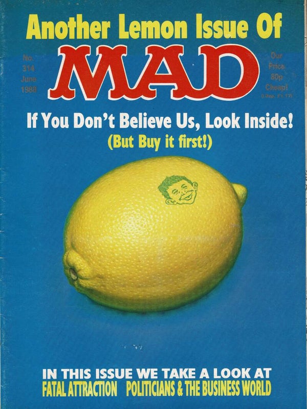 MAD UK MAGAZINE NO 314 JUNE 1988 TILLEYS FOR VINTAGE MAGAZINE HUMOUR
