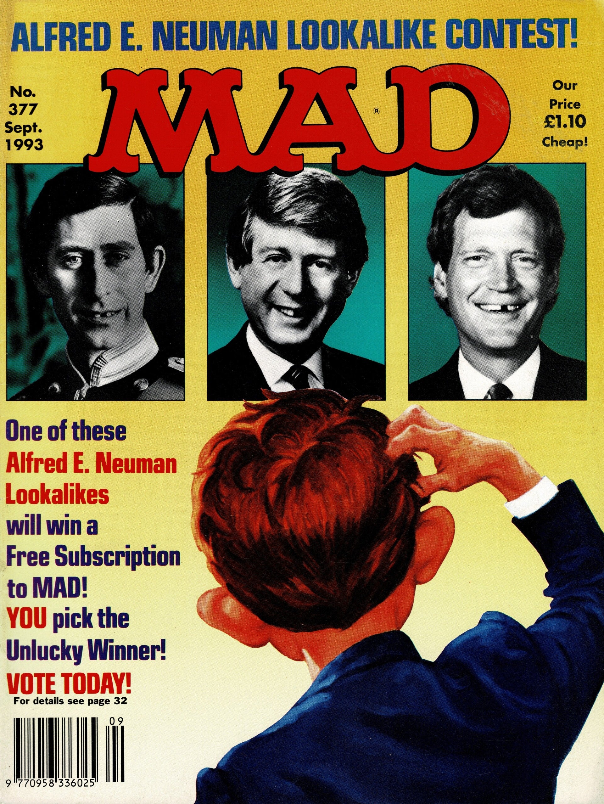 MAD UK MAGAZINE NO 377 SEPTEMBER 1993 TILLEYS FOR VINTAGE MAGAZINE HUMOUR