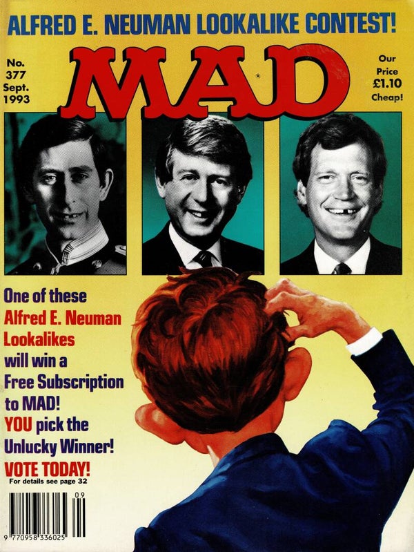 MAD UK MAGAZINE NO 377 SEPTEMBER 1993 TILLEYS FOR VINTAGE MAGAZINE HUMOUR