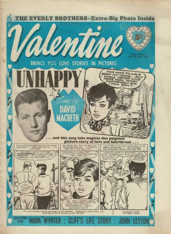VALENTINE UK COMIC 19TH NOVEMBER 1960 VINTAGE BACK ISSUE COMICS TILLEYS