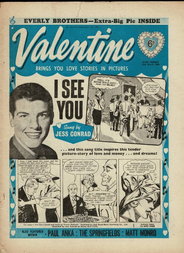 VALENTINE UK COMIC 31ST MARCH 1962  VINTAGE BACK ISSUE COMICS TILLEYS