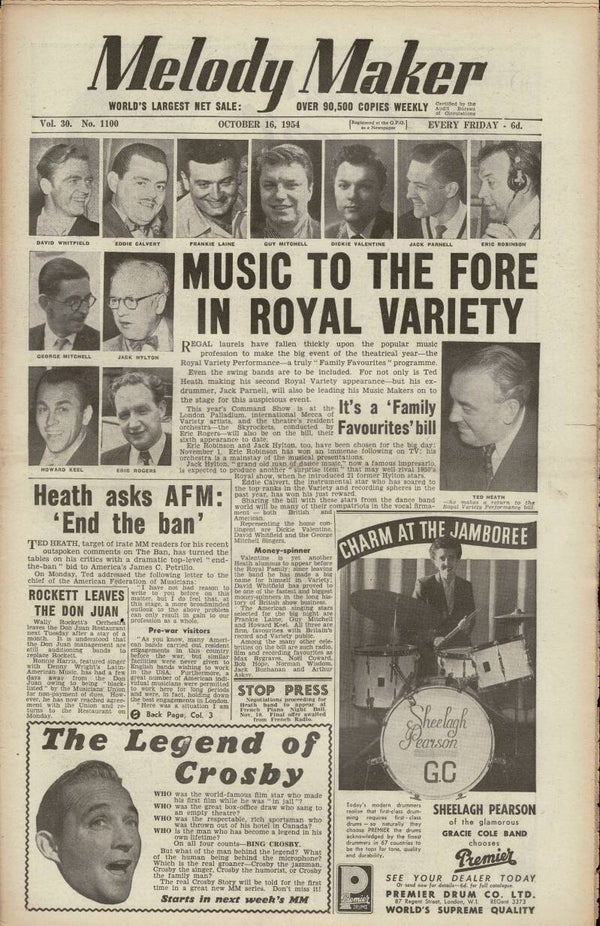 MELODY MAKER UK MUSIC PAPER October 16th 1954