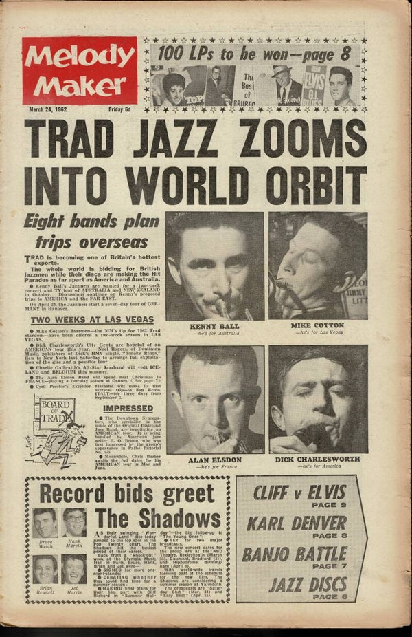 MELODY MAKER UK MUSIC PAPER March 24th 1962