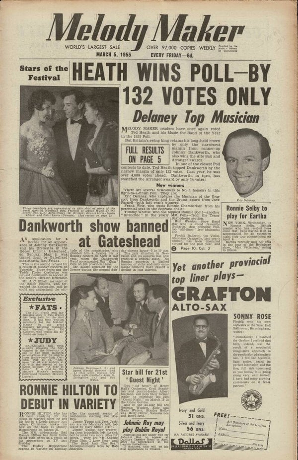 MELODY MAKER UK MUSIC PAPER March 5th 1955
