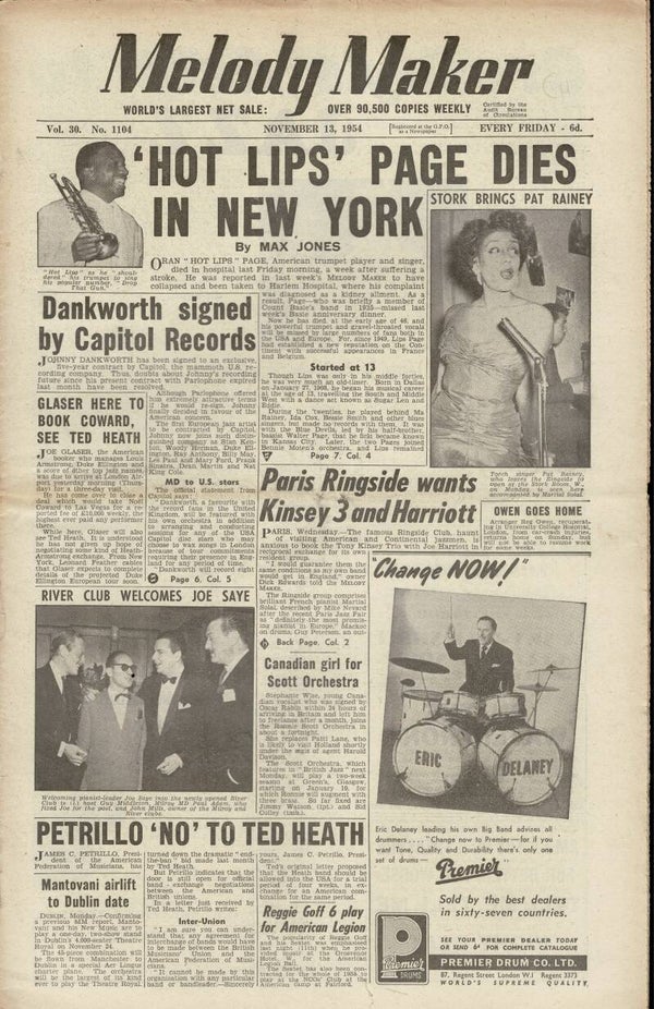 MELODY MAKER UK MUSIC PAPER November 13th 1954