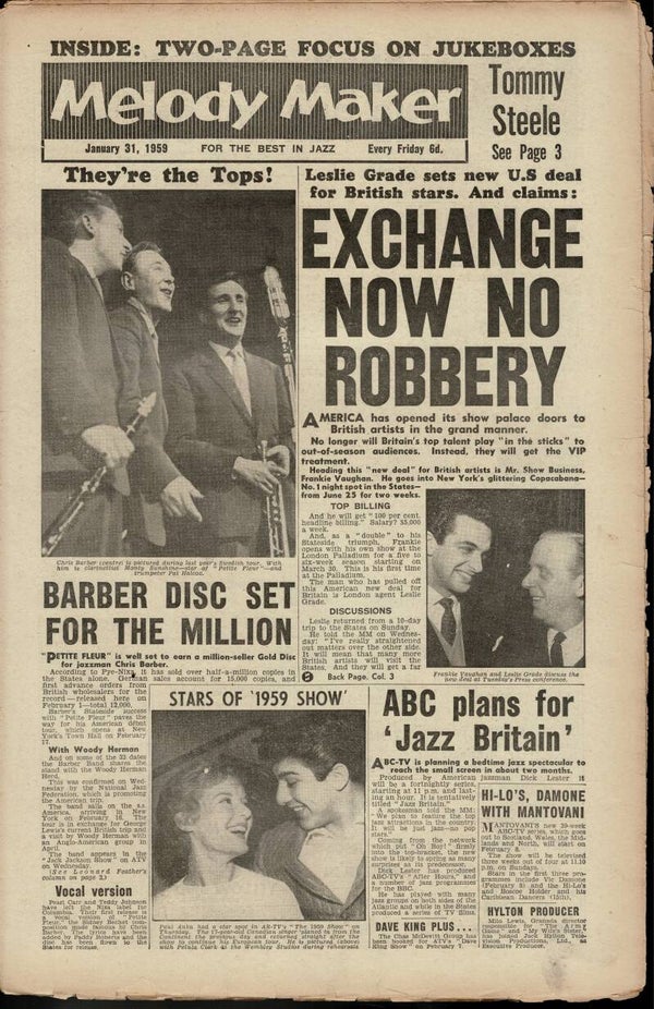 MELODY MAKER UK MUSIC PAPER January 31st 1959