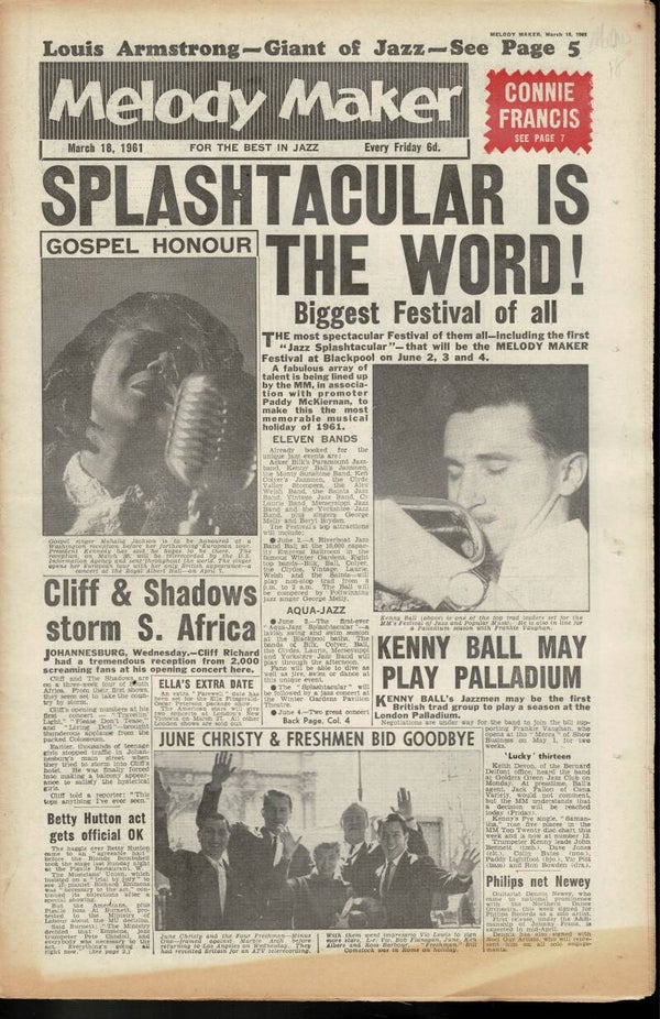 MELODY MAKER UK MUSIC PAPER March 18th 1961
