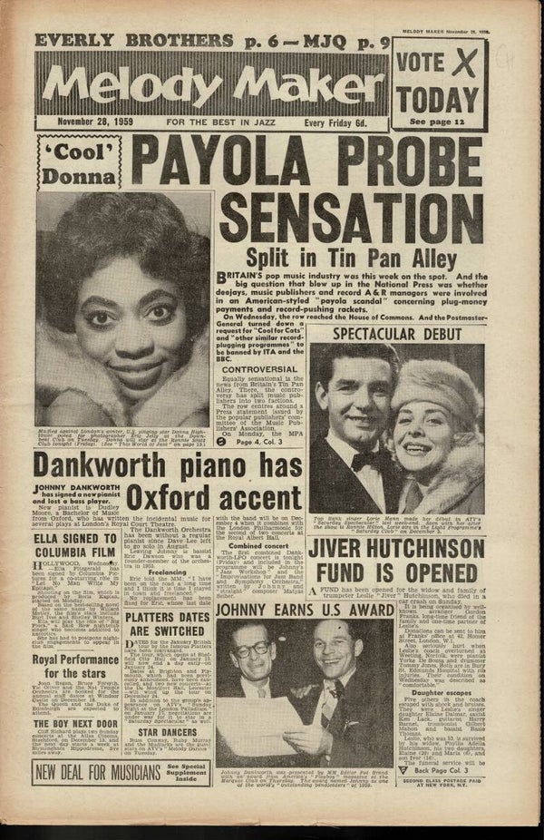 MELODY MAKER UK MUSIC PAPER November 28th 1959