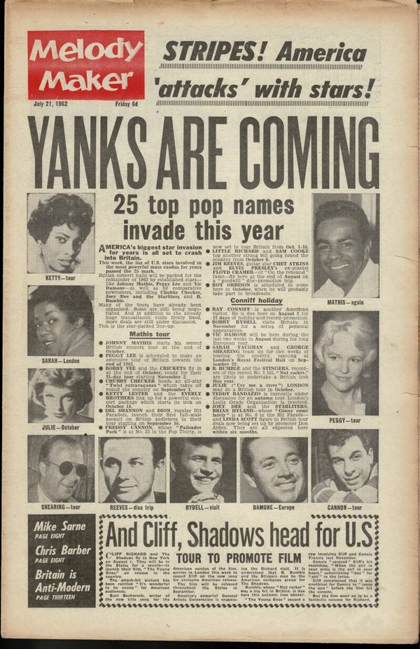 MELODY MAKER UK MUSIC PAPER July 21st 1962