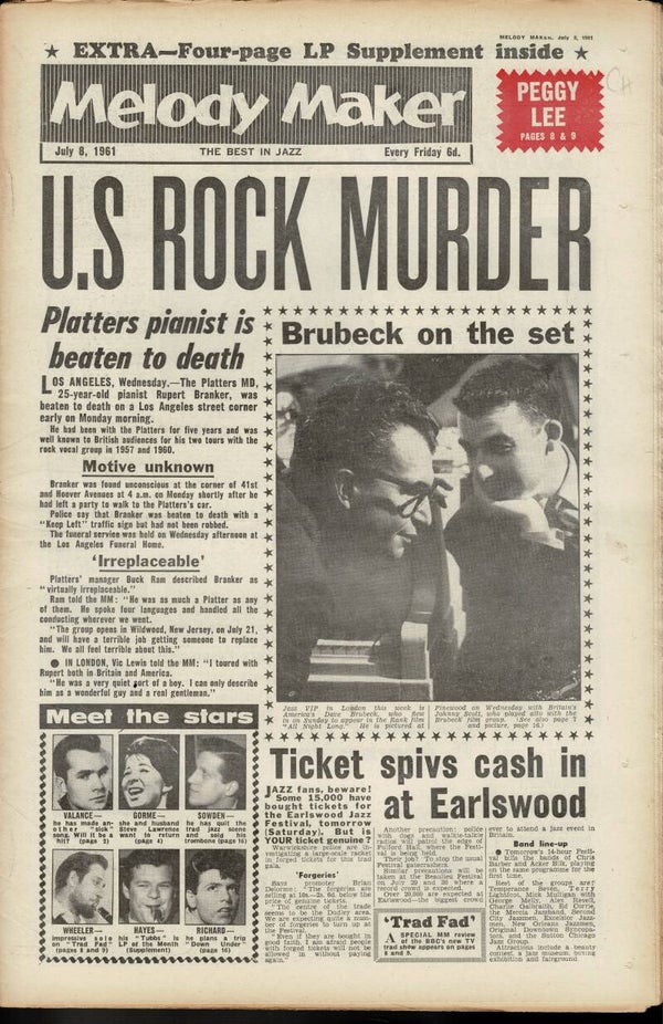 MELODY MAKER UK MUSIC PAPER July 8th 1961