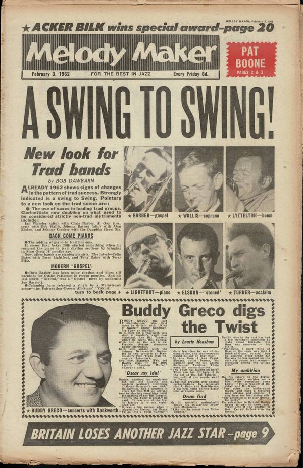 MELODY MAKER UK MUSIC PAPER February 3rd 1962