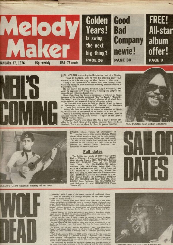 MELODY MAKER UK MUSIC PAPER January 17th 1976