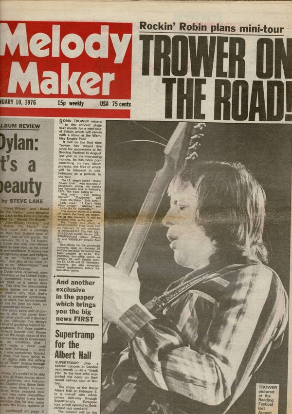 MELODY MAKER UK MUSIC PAPER January 10th 1976
