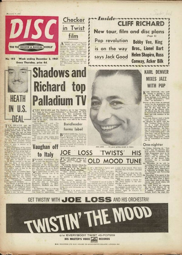 DISC MUSIC PAPER NO 193 December 2nd 1961