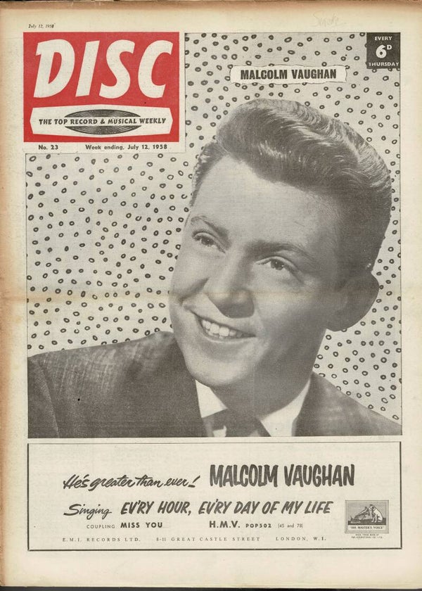 DISC  MUSIC PAPER NO 23 July 12th 1958