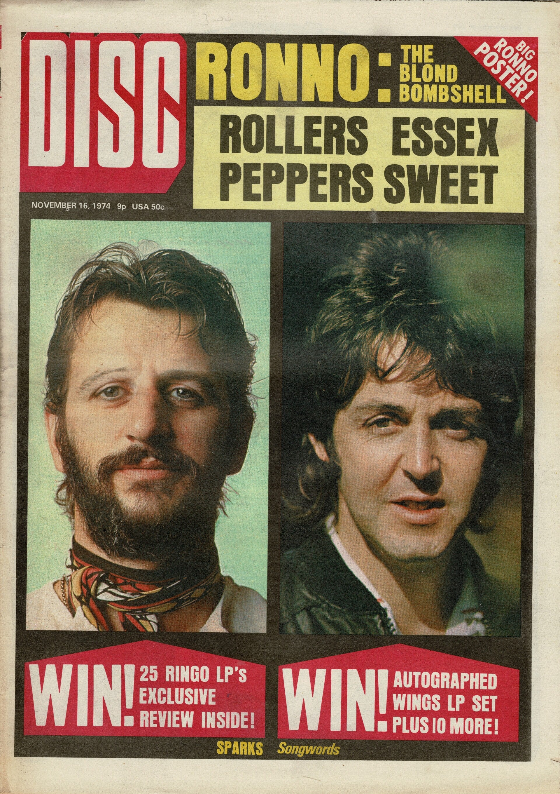 DISC  MUSIC PAPER November 16th 1974