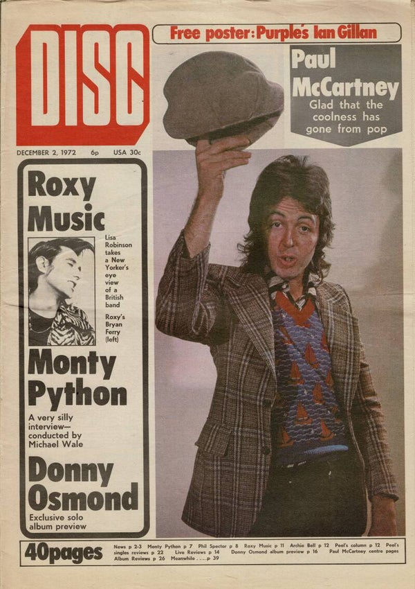 DISC  MUSIC PAPER December 2nd 1972