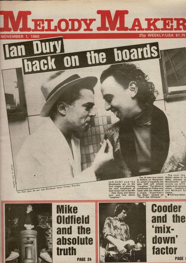 MELODY MAKER UK MUSIC PAPER November 1st 1980