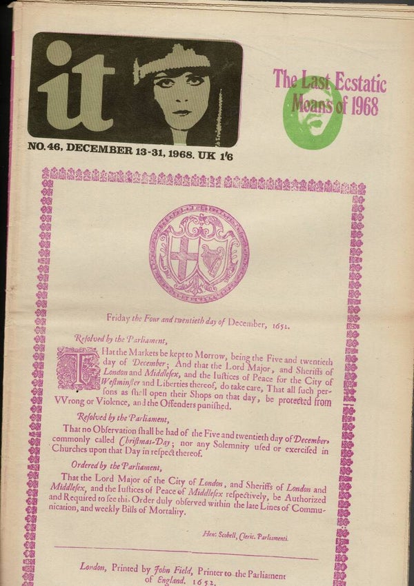 INTERNATIONAL TIMES UK UNDERGROUND PAPER NO 46 December 13th - 31st 1968