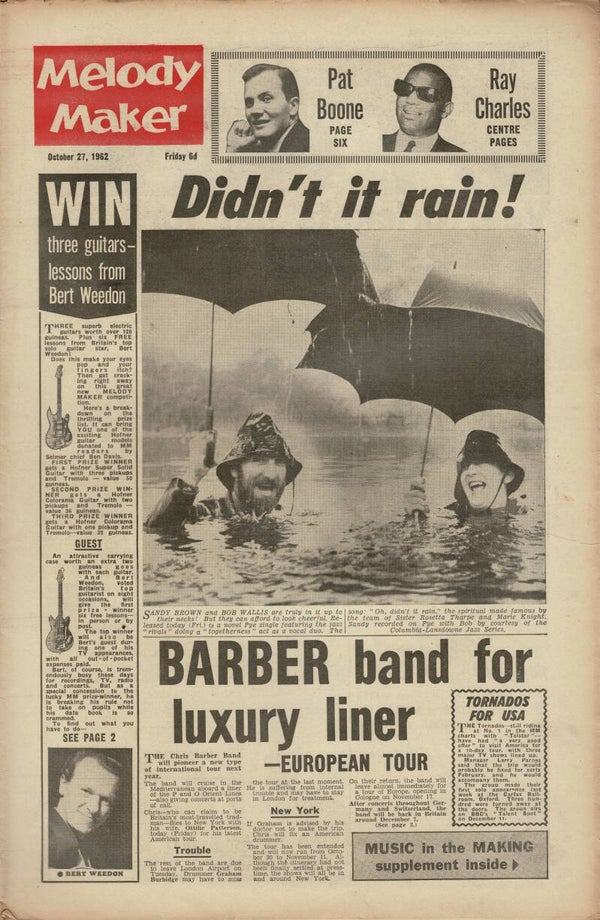 MELODY MAKER UK MUSIC PAPER October 27th 1962