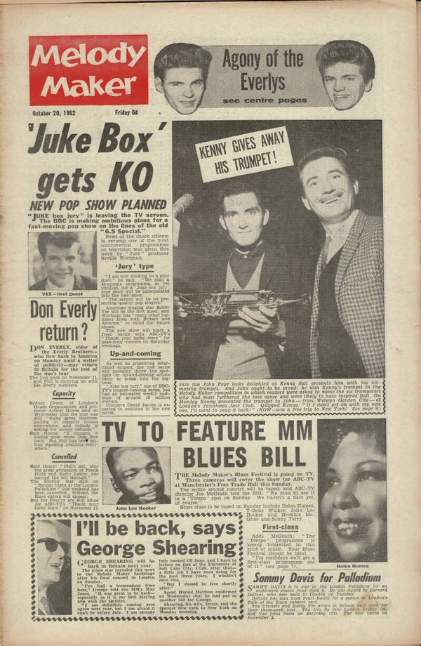 MELODY MAKER UK MUSIC PAPER October 20th 1962