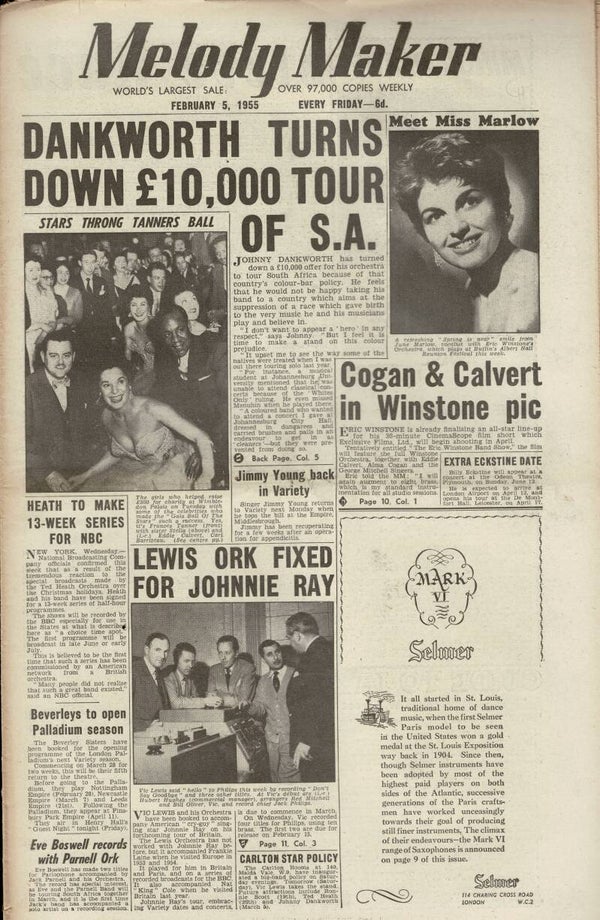 MELODY MAKER UK MUSIC PAPER February 5th 1955