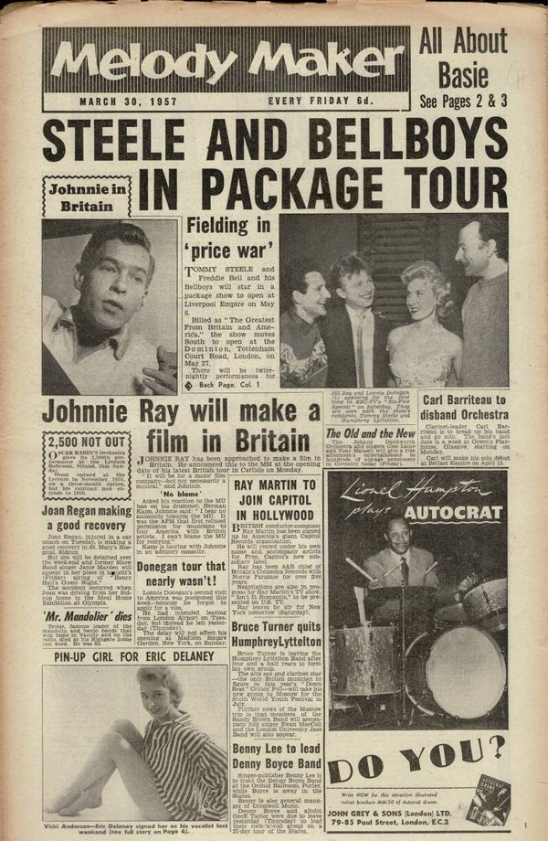 MELODY MAKER UK MUSIC PAPER March 30th 1957