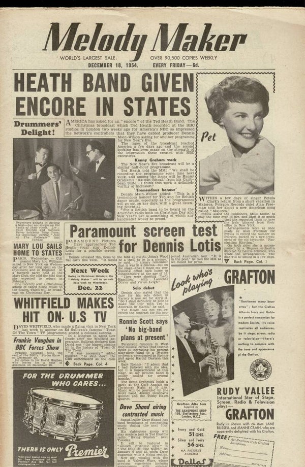 MELODY MAKER UK MUSIC PAPER December 18th 1954