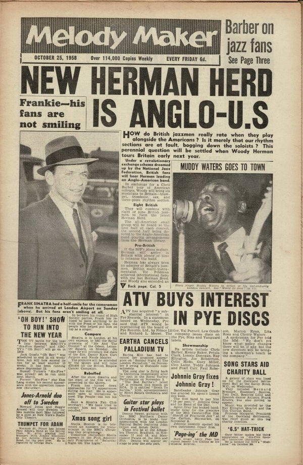 MELODY MAKER UK MUSIC PAPER October 25th 1958