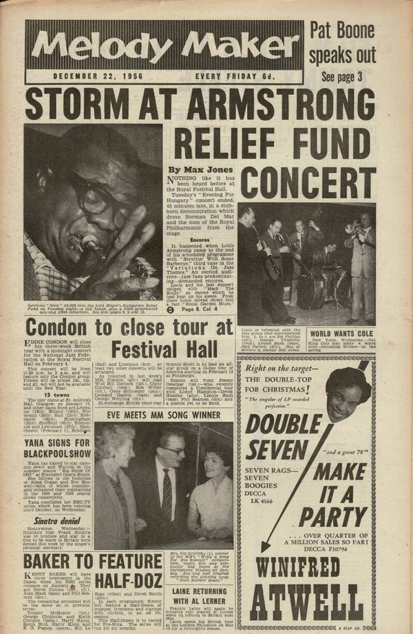 MELODY MAKER UK MUSIC PAPER December 22nd 1956