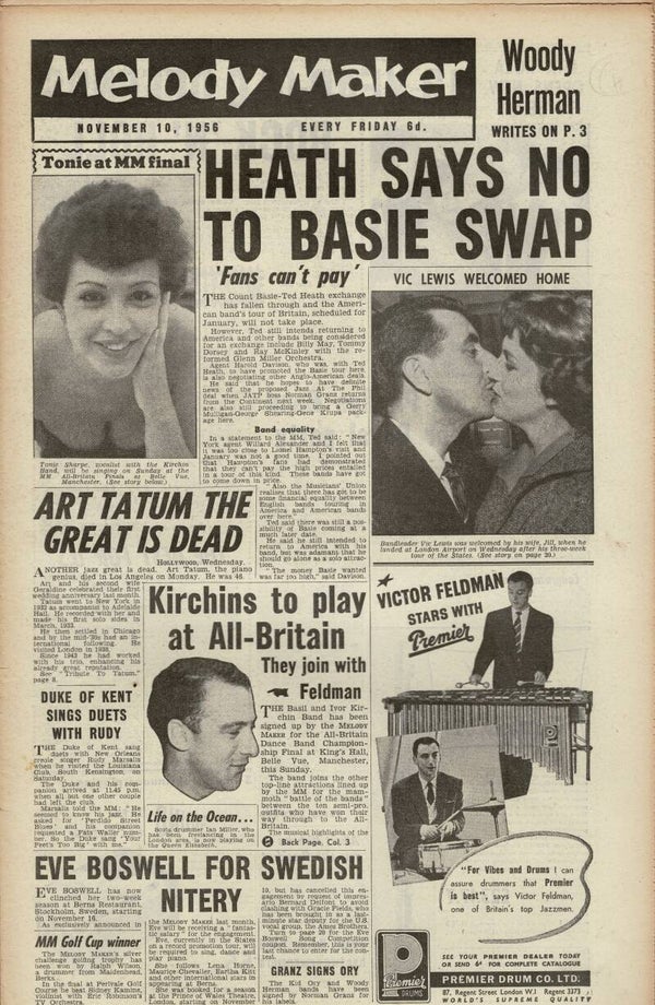 MELODY MAKER UK MUSIC PAPER November 10th 1956