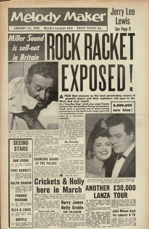 MELODY MAKER UK MUSIC PAPER January 25th 1958
