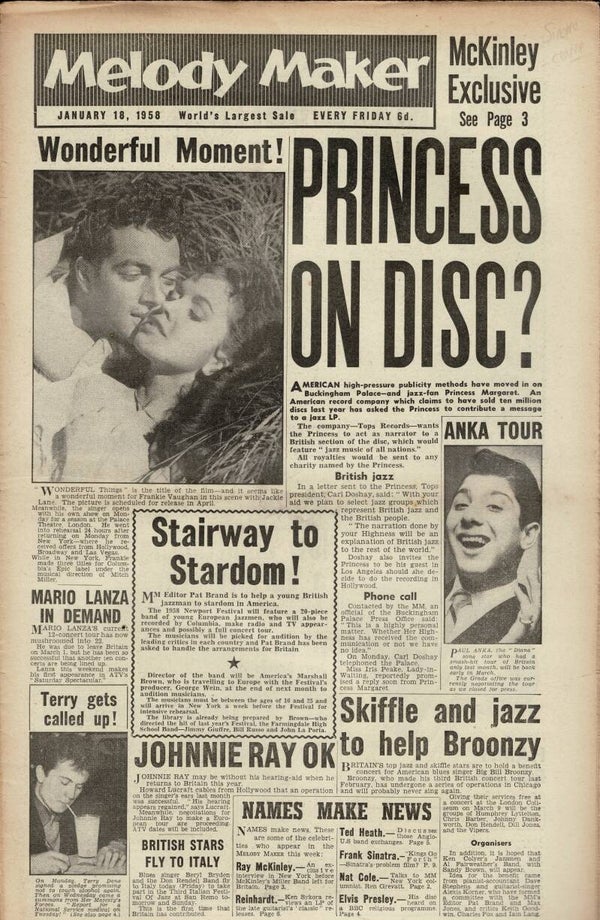 MELODY MAKER UK MUSIC PAPER January 18th 1958