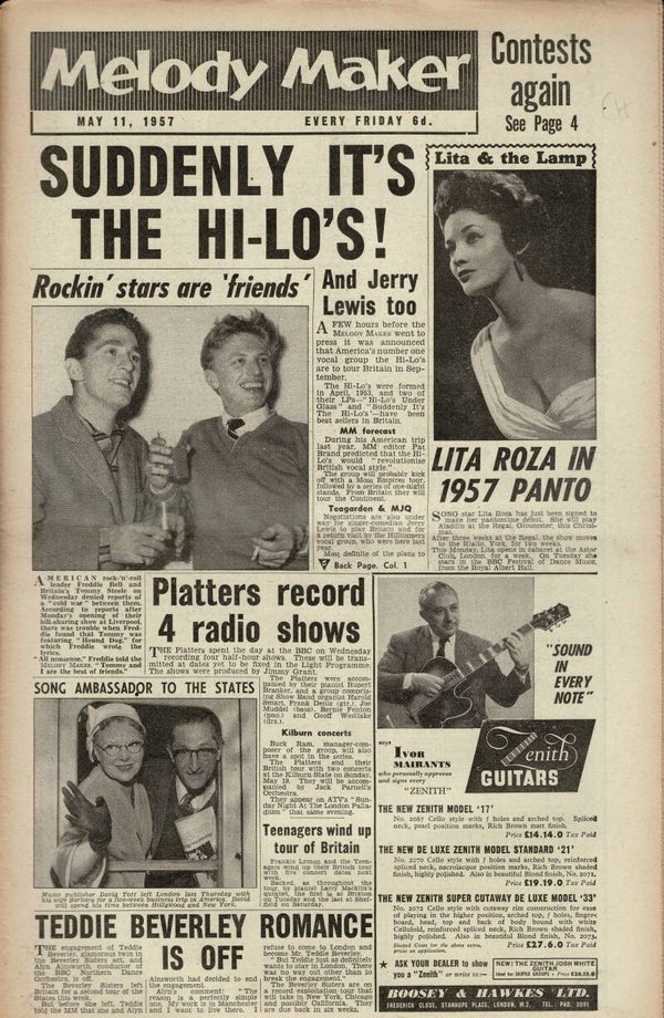 MELODY MAKER UK MUSIC PAPER May 11th 1957