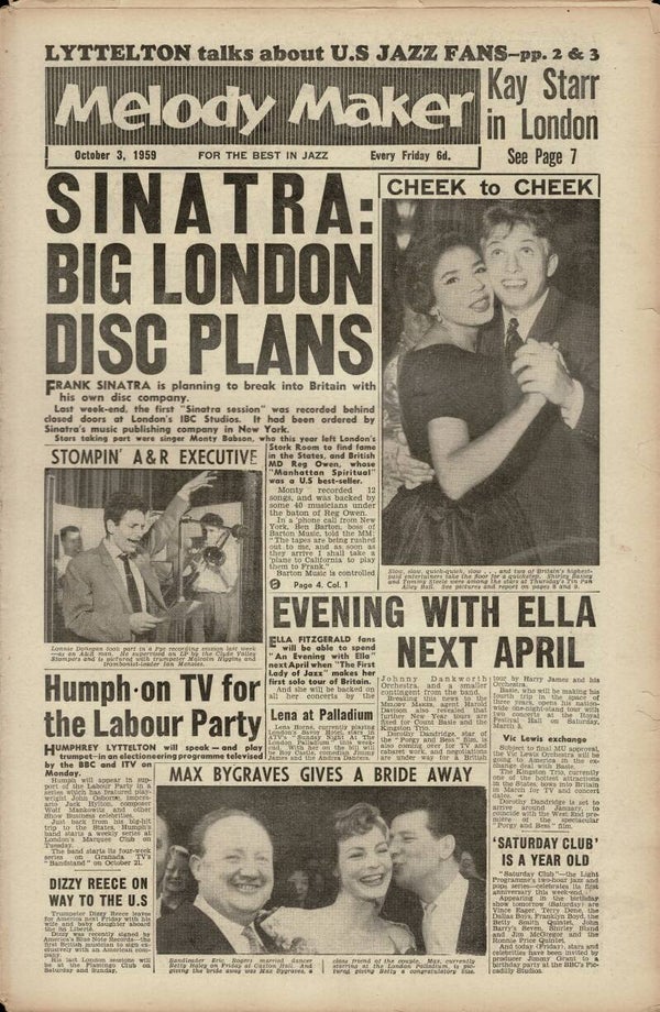 MELODY MAKER UK MUSIC PAPER October 3rd 1959