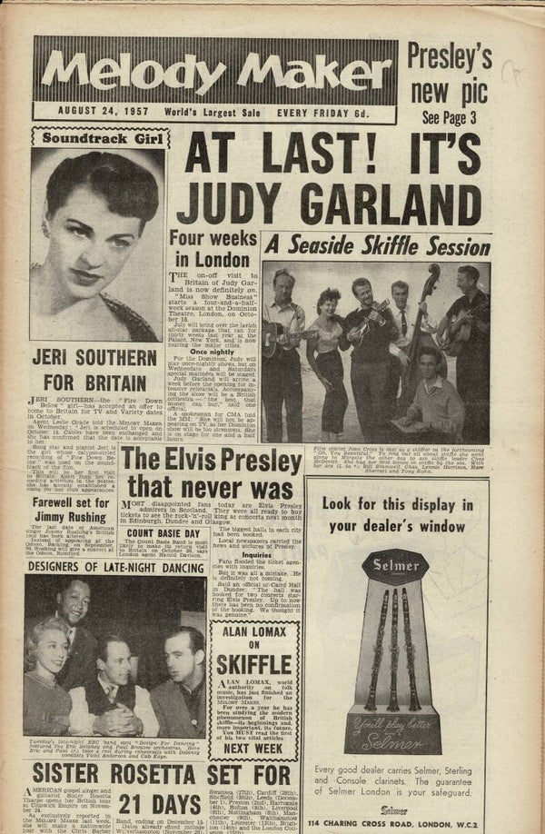 MELODY MAKER UK MUSIC PAPER August 24th 1957