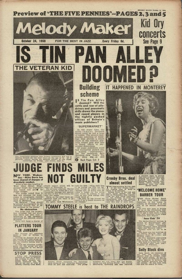 MELODY MAKER UK MUSIC PAPER October 24th 1959