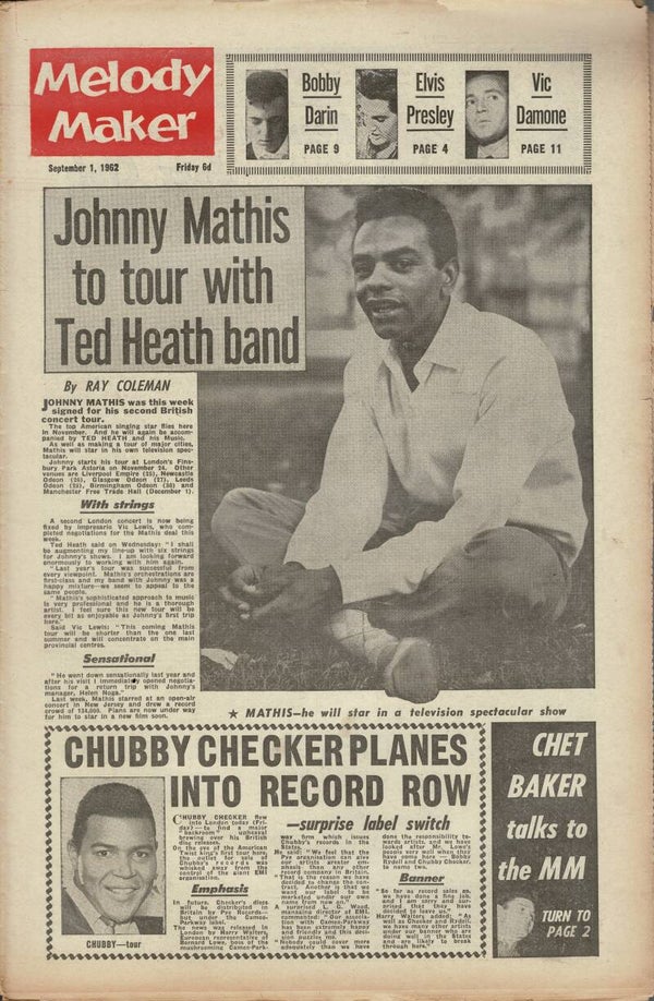 MELODY MAKER UK MUSIC PAPER September 1st 1962
