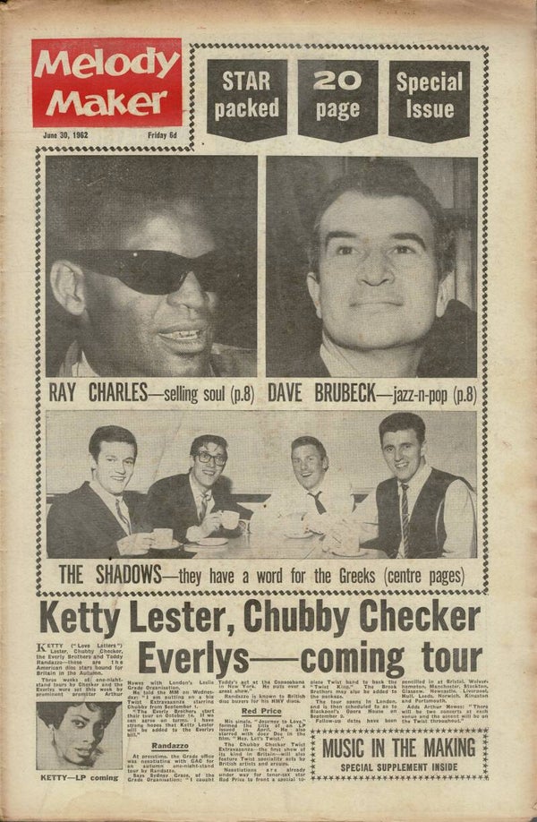 MELODY MAKER UK MUSIC PAPER June 30th 1962