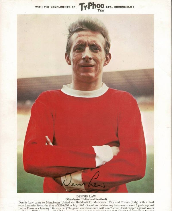 TYPHOO PREMIUM ISSUE FOOTBALL CARD DENNIS LAW