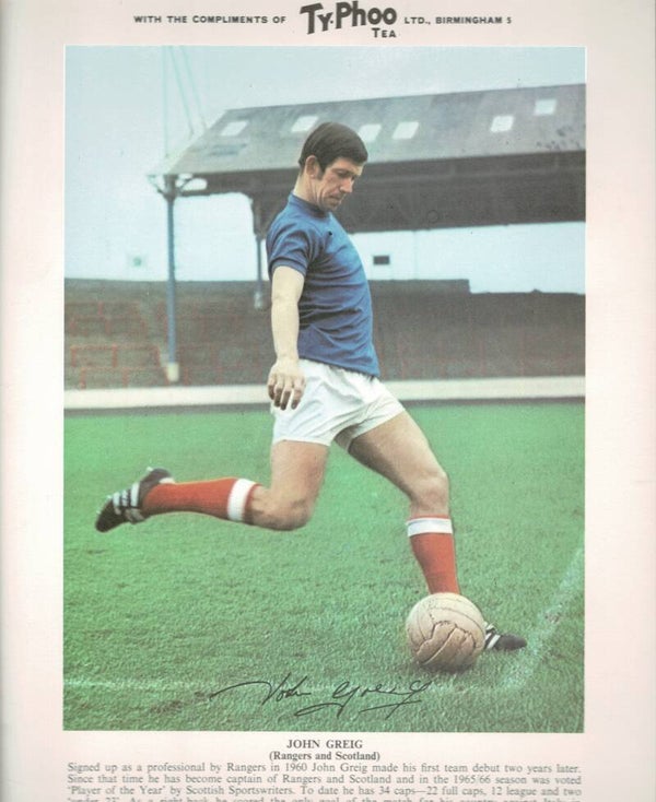 TYPHOO PREMIUM ISSUE FOOTBALL CARD JOHN GREIG