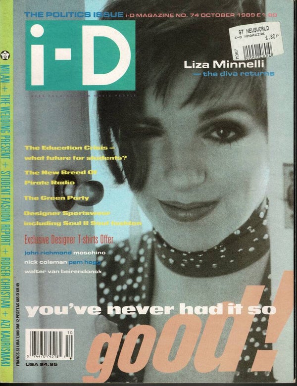 i - D UK MAGAZINE NO 74 October 1989  BUY VINTAGE BACK ISSUE MAGAZINES TILLEYS