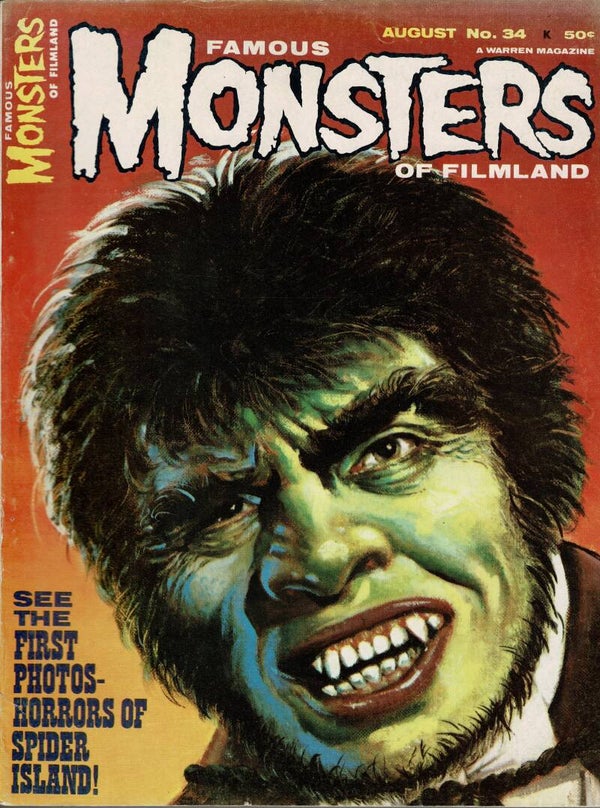 FAMOUS MONSTERS OF FILMLAND US MAGAZINE NO 34 August 1965  BUY VINTAGE BACK ISSUE MAGAZINES TILLEYS