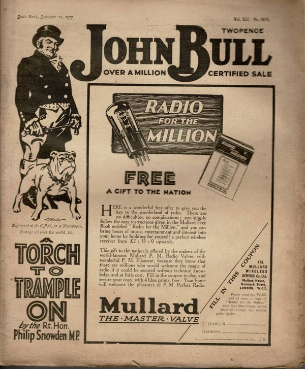 JOHN BULL UK MAGAZINE January 15th 1927 VINTAGE MAGAZINE BACK ISSUE TILLEYS
