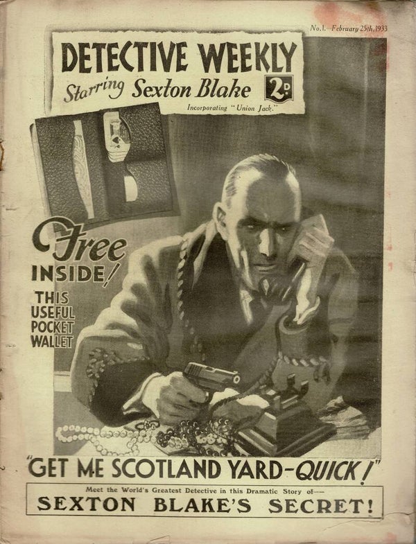 DETECTIVE  WEEKLY UK MAGAZINE SEXTON BLAKE NO 1  February 25th 1933 VINTAGE MAGAZINE BACK ISSUE FROM TILLEYS