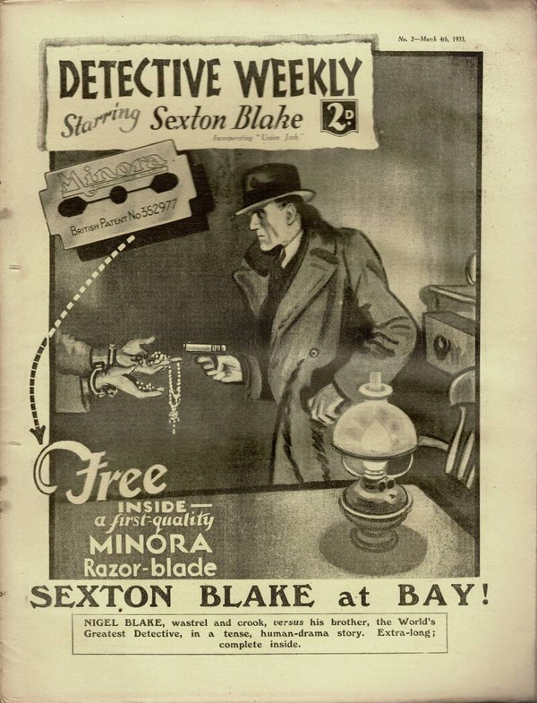 DETECTIVE  WEEKLY UK MAGAZINE SEXTON BLAKE NO 2  March 4th 1933 VINTAGE MAGAZINE BACK ISSUE FROM TILLEYS