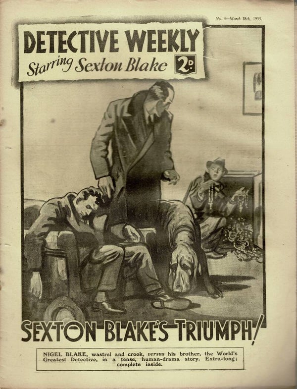 DETECTIVE  WEEKLY UK MAGAZINE SEXTON BLAKE NO 4  March 18th 1933 VINTAGE MAGAZINE BACK ISSUE FROM TILLEYS