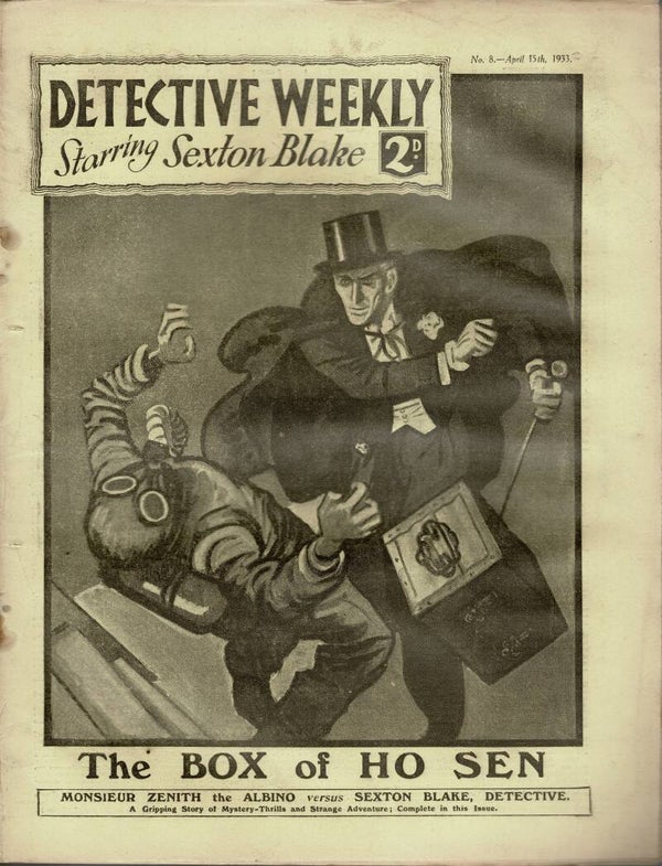 DETECTIVE  WEEKLY UK MAGAZINE SEXTON BLAKE NO 8 April  15th 1933 VINTAGE MAGAZINE BACK ISSUE FROM TILLEYS
