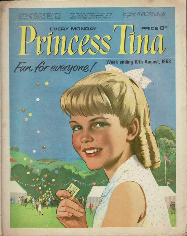 PRINCESS TINA UK COMIC 10TH August 1968  VINTAGE BACK ISSUE COMICS TILLEYS